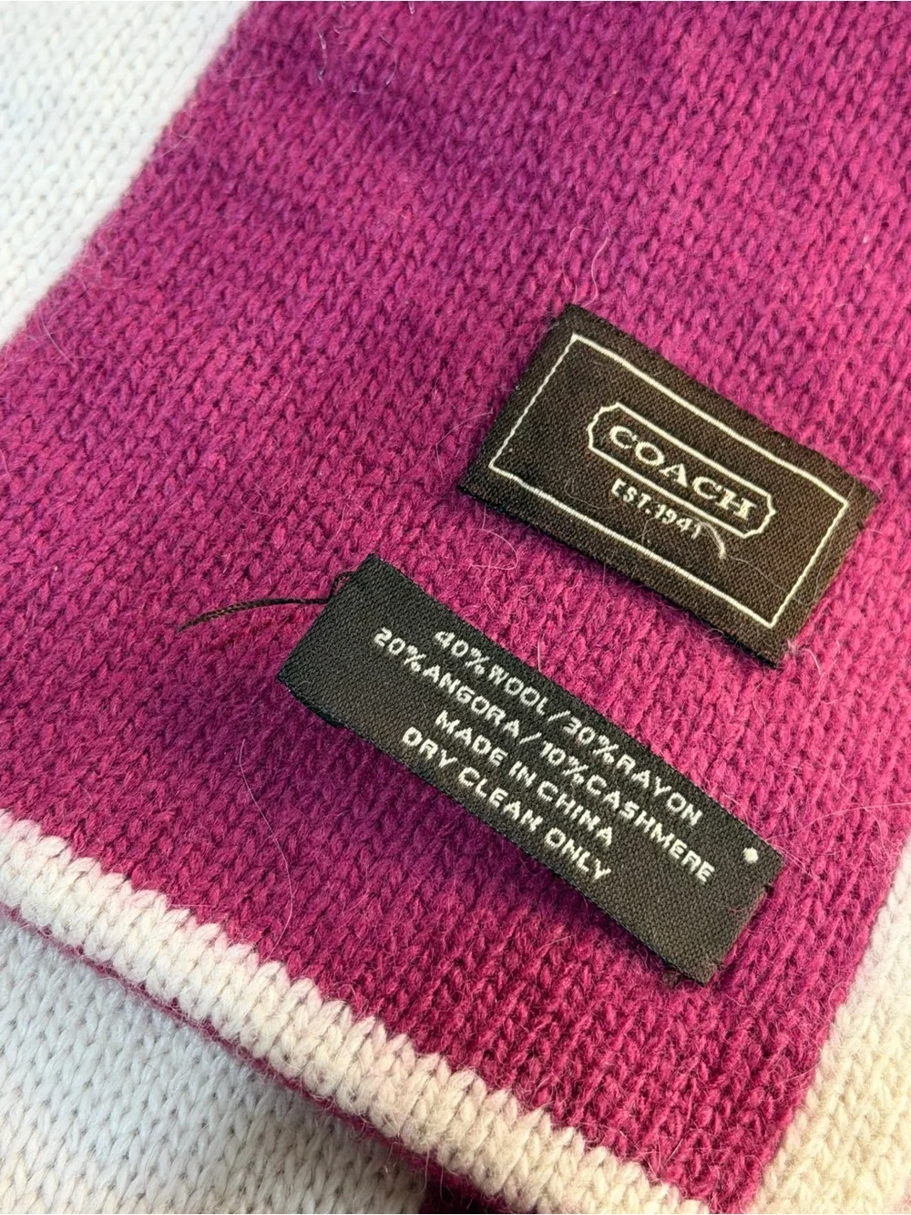 Coach Scarf , wool/rayon/cashmere pink